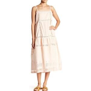 Free People Pink Lace Midi Dress